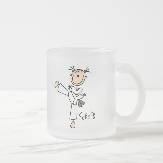Taza De Cristal Esmerilado Camisetas y regalos del chica del karate (Derecha)
