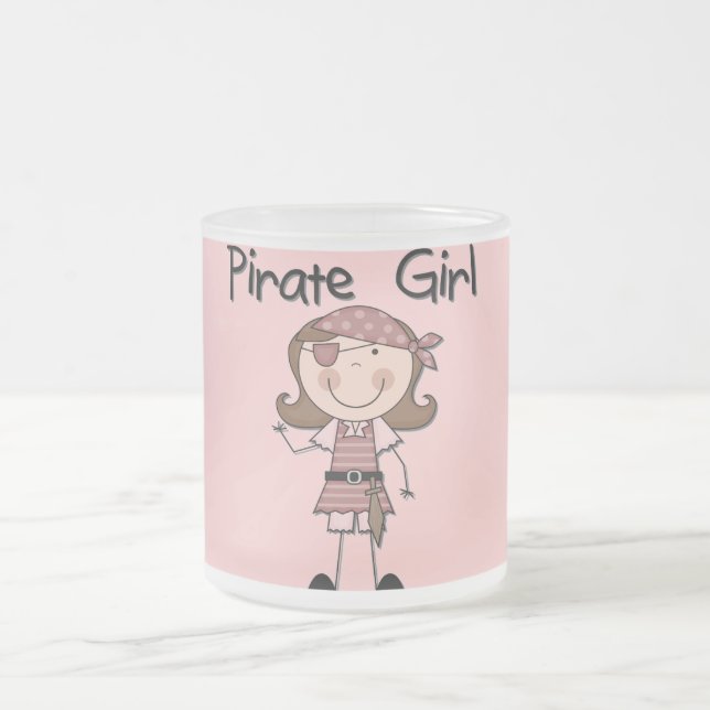 Taza De Cristal Esmerilado Camisetas y regalos del chica del pirata (Centro)