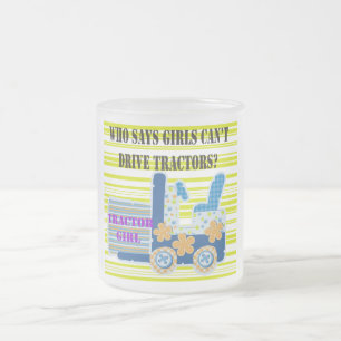 Taza De Cristal Esmerilado Camisetas y regalos del chica del tractor
