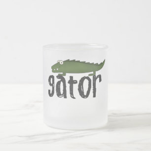 Taza De Cristal Esmerilado Camisetas y regalos del cocodrilo
