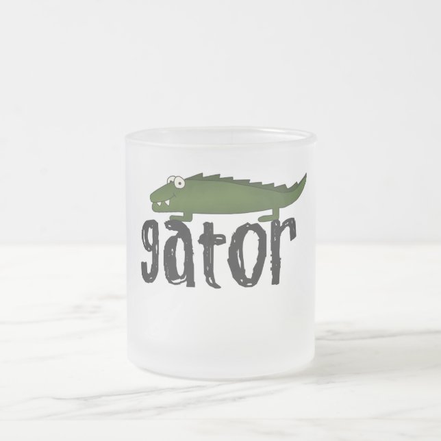 Taza De Cristal Esmerilado Camisetas y regalos del cocodrilo (Centro)