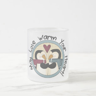 Taza De Cristal Esmerilado Camisetas y regalos del día de fiesta del amor del