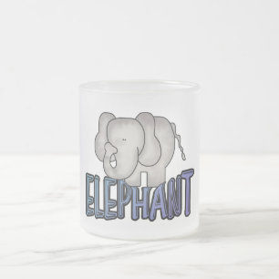 Taza De Cristal Esmerilado Camisetas y regalos del elefante