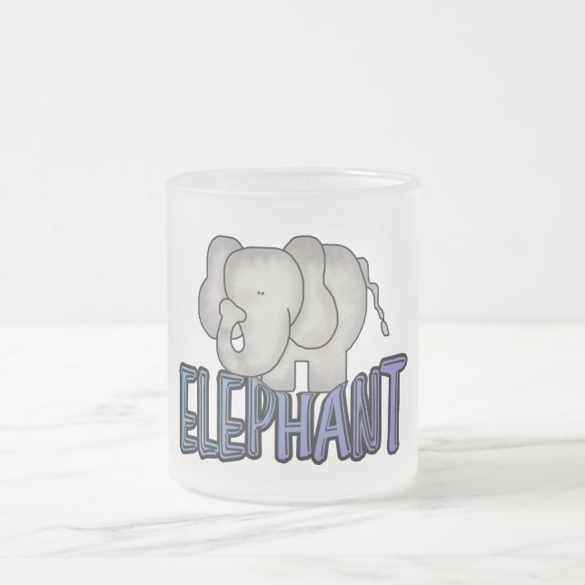 Taza De Cristal Esmerilado Camisetas y regalos del elefante (Centro)