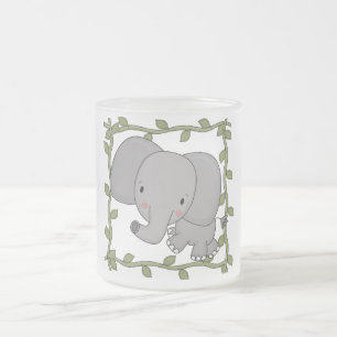Taza De Cristal Esmerilado Camisetas y regalos del elefante del bebé