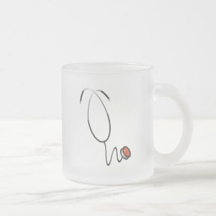 Taza De Cristal Esmerilado Camisetas y regalos del estetoscopio