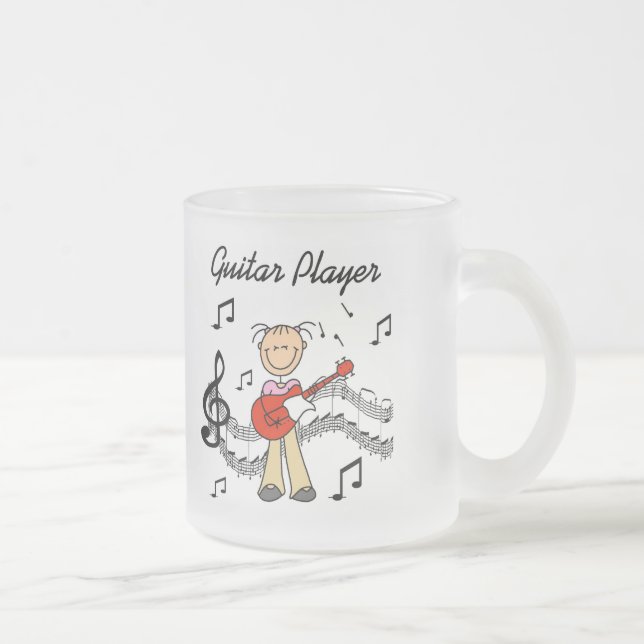Taza De Cristal Esmerilado Camisetas y regalos del guitarrista del chica (Derecha)