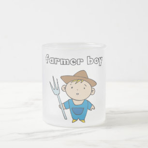 Taza De Cristal Esmerilado Camisetas y regalos del muchacho del granjero