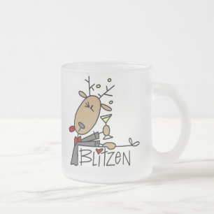 Taza De Cristal Esmerilado Camisetas y regalos del navidad del reno de