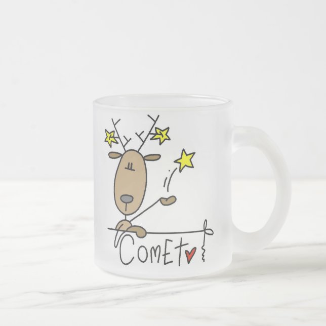 Taza De Cristal Esmerilado Camisetas y regalos del navidad del reno del (Derecha)