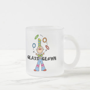 Taza De Cristal Esmerilado Camisetas y regalos del payaso de la clase