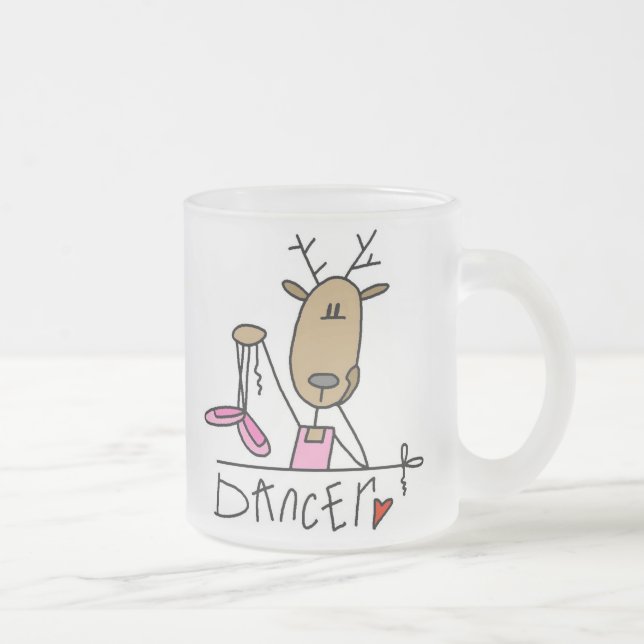 Taza De Cristal Esmerilado Camisetas y regalos del reno del bailarín (Derecha)