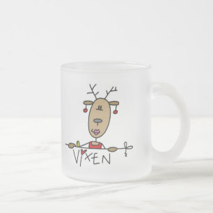 Taza De Cristal Esmerilado Camisetas y regalos del reno del Vixen