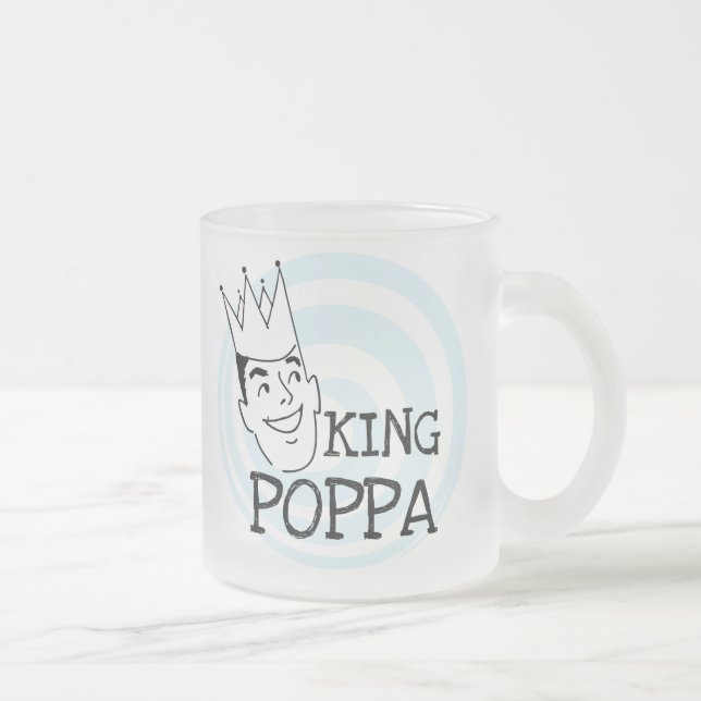 Taza De Cristal Esmerilado Camisetas y regalos del Rey Poppa (Derecha)