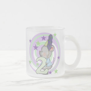 Taza De Cristal Esmerilado Camisetas y regalos del segundo cumpleaños del rat
