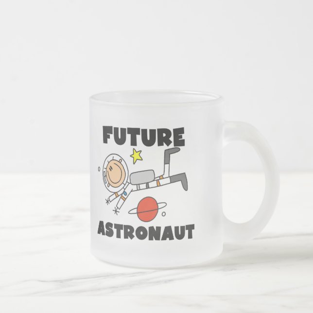 Taza De Cristal Esmerilado Camisetas y regalos futuros del astronauta (Derecha)
