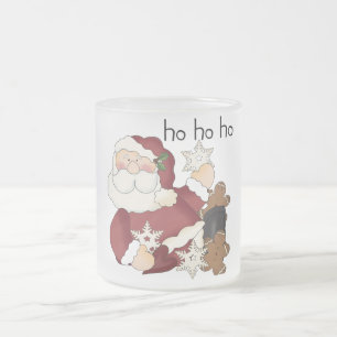 Taza De Cristal Esmerilado Camisetas y regalos Ho Ho Santa