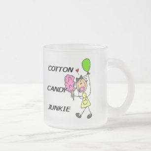 Taza De Cristal Esmerilado Camisetas y regalos para adictos al algodón de azú