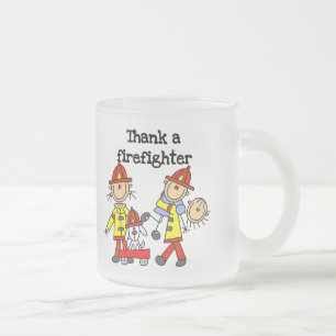 Taza De Cristal Esmerilado Camisetas y regalos para agradecer a un bombero