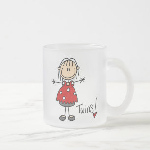 Taza De Cristal Esmerilado Camisetas y regalos para embarazadas de gemelos