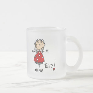 Taza De Cristal Esmerilado Camisetas y regalos para futuras mamás de gemelos