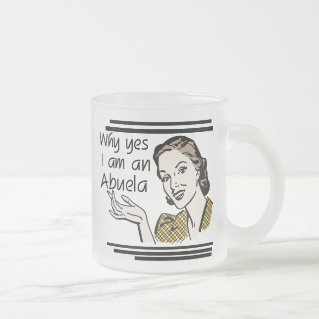 Taza De Cristal Esmerilado Camisetas y regalos retros de Abuela (Derecha)