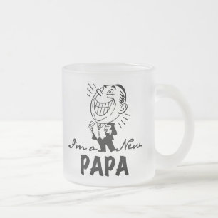 Taza De Cristal Esmerilado Camisetas y regalos sonrientes de nuevo papá