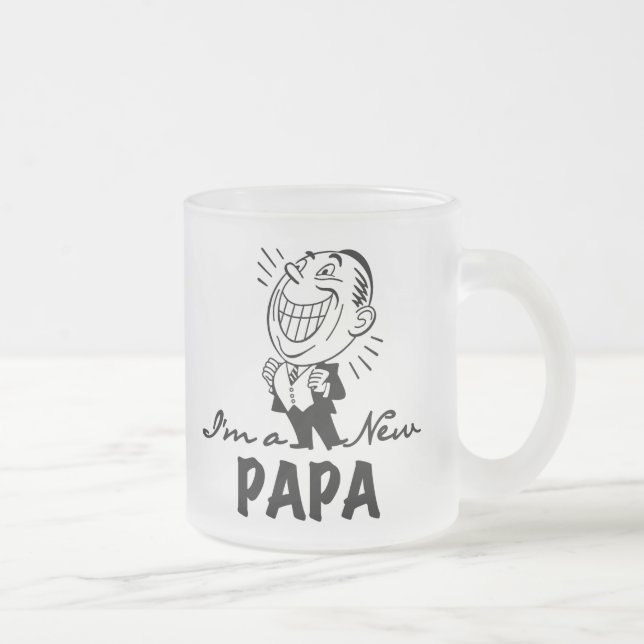 Taza De Cristal Esmerilado Camisetas y regalos sonrientes de nuevo papá (Derecha)
