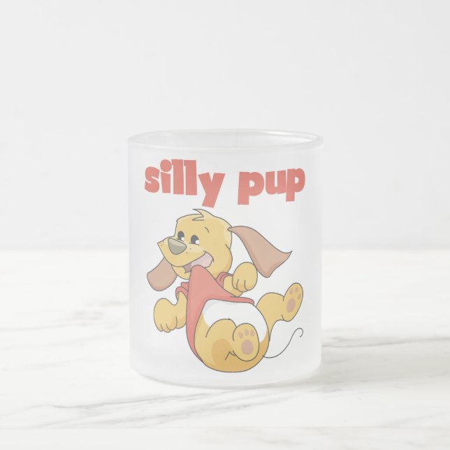 Taza De Cristal Esmerilado Camisetas y regalos tontos del perrito (Centro)
