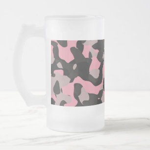 Taza De Cristal Esmerilado Camo rosa