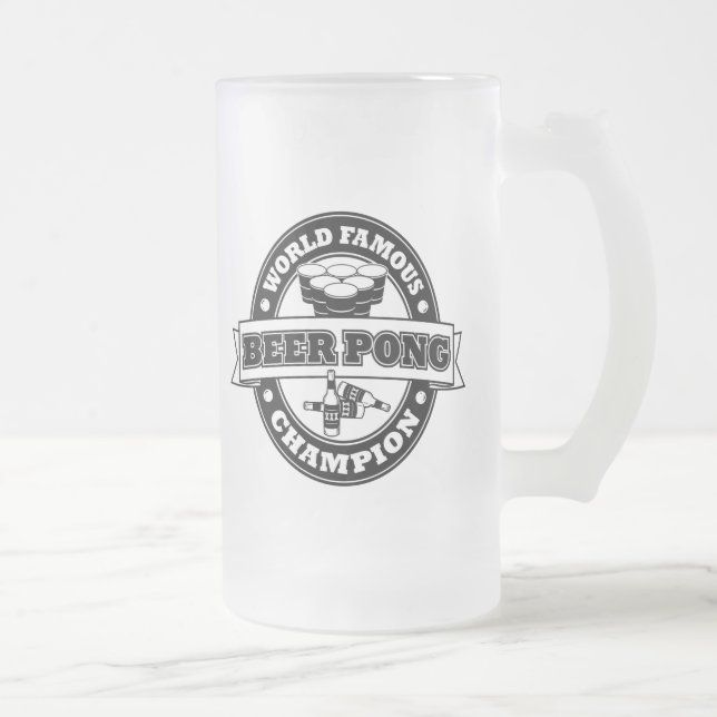 Taza De Cristal Esmerilado Campeón de Pong de la cerveza (Derecha)