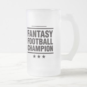 Taza De Cristal Esmerilado ¡Campeón del fútbol de la fantasía!