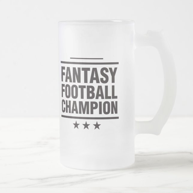 Taza De Cristal Esmerilado ¡Campeón del fútbol de la fantasía! (Derecha)