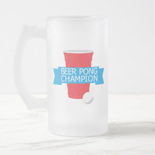 Taza De Cristal Esmerilado campeón del pong de cerveza