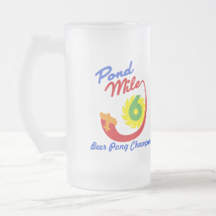 Taza De Cristal Esmerilado Campeón Stein de la charca de la cerveza de la