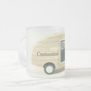 Taza De Cristal Esmerilado Camperador de lágrimas retro vintage personalizado