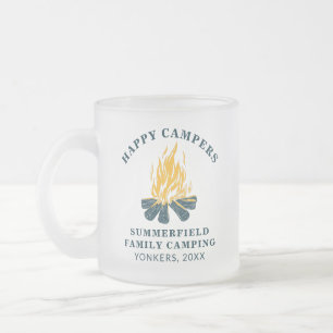 Taza De Cristal Esmerilado Camping familiar coincidiendo viaje RV Feliz Campe