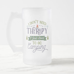 Taza De Cristal Esmerilado Camping No Terapia