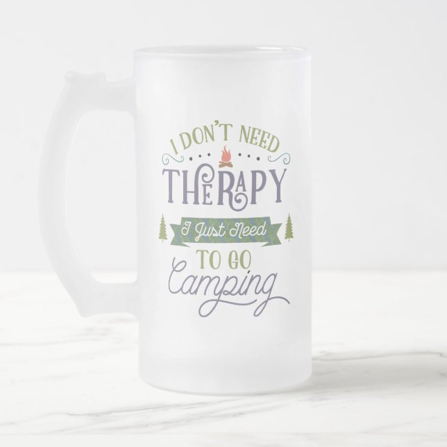 Taza De Cristal Esmerilado Camping No Terapia (Izquierda)