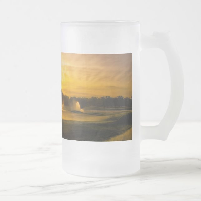 Taza De Cristal Esmerilado Campo de golf - Espolvorines en Daybreak (Derecha)