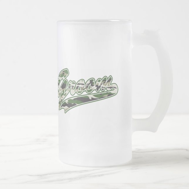 Taza De Cristal Esmerilado Camuflaje militar de Groom (Derecha)