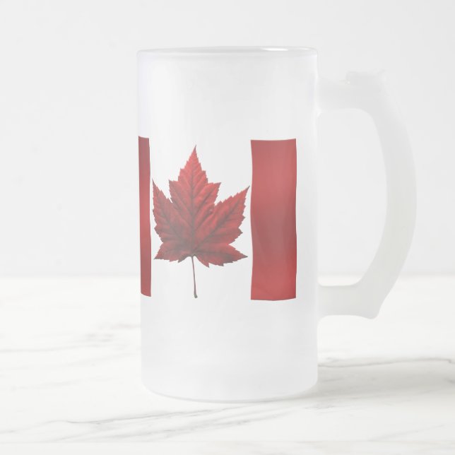 Taza De Cristal Esmerilado Canadá Beer Mug Canada Flag Souvenir Glass (Derecha)