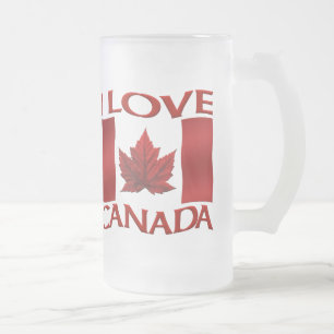 Taza De Cristal Esmerilado Canadá Souvenir Beer Glass Canada Mugs & Cups