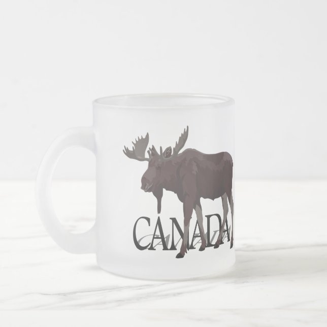 Taza De Cristal Esmerilado Canadá Souvenir Glasses Canada Moose Beer Mugs (Izquierda)