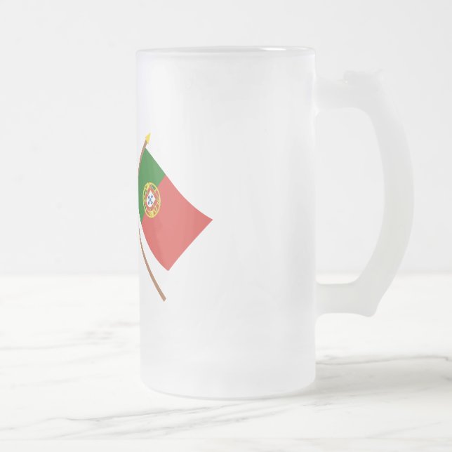 Taza De Cristal Esmerilado Canadá y banderas cruzadas Portugal (Derecha)