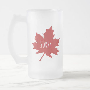 Taza De Cristal Esmerilado Canadiense gracioso