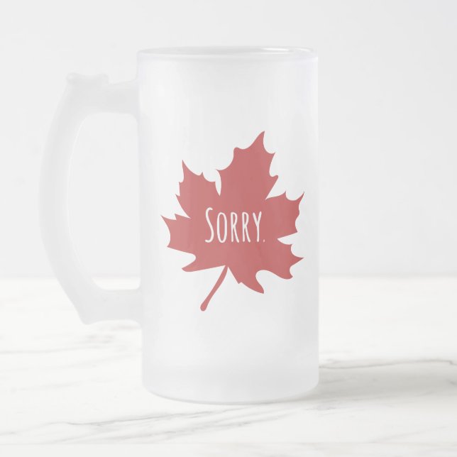 Taza De Cristal Esmerilado Canadiense gracioso (Izquierda)