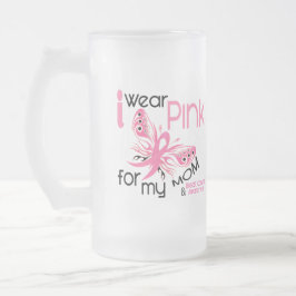 Taza De Cristal Esmerilado Cáncer de pecho LLEVO el ROSA PARA MI MAMÁ 45