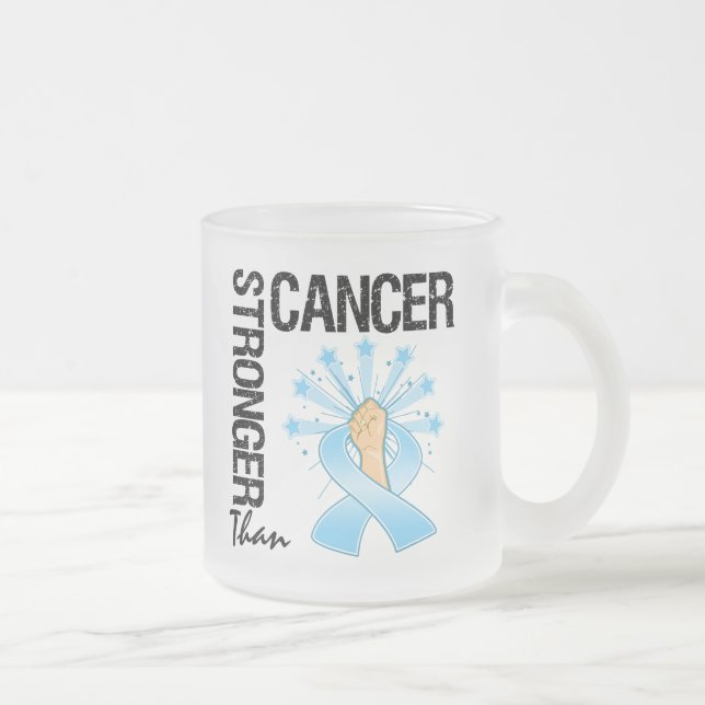 Taza De Cristal Esmerilado Cáncer de próstata - más fuerte que cáncer (Derecha)