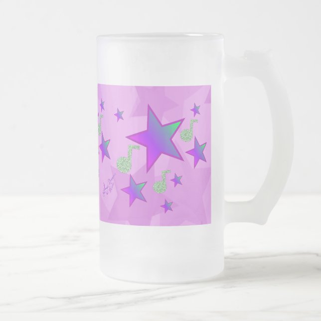 Taza De Cristal Esmerilado Canción de cuna Purple Starlight (Derecha)